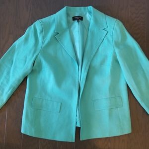 Talbots Turquoise Linen Open Front Blazer - 12p